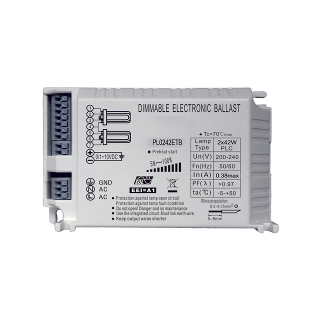 Dimmable Ballast for 2x42w Plc Fluorescent Lamp 1-10V Dimming Electronic Ballast