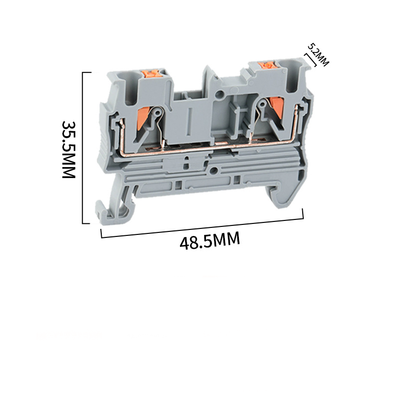 PT2.5 Butter Fly Spring Din Rail Terminal Block Free Tool Connection Replace Phoenix UK2.5 NS35 Terminal Connector