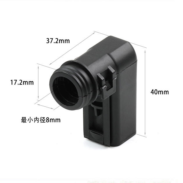 2P Male Connector with Strain Relief and Corrugated Tube Clamp, Accessory for Connector 1011-230-0205