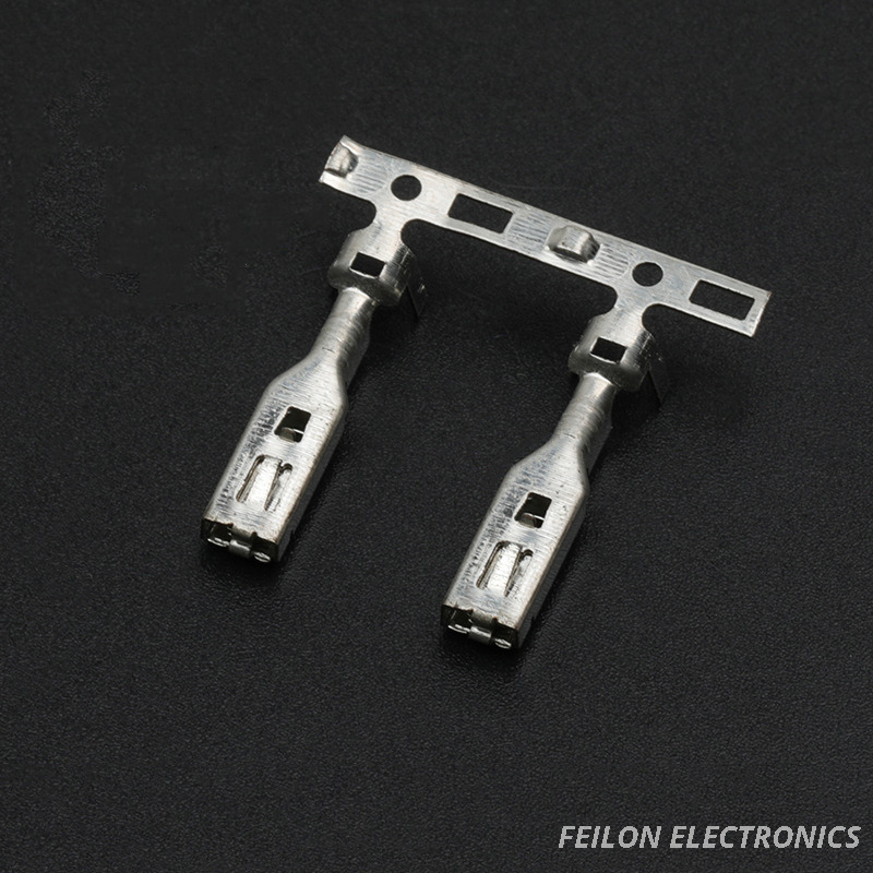 DJ625B-2.8*0.8A Automotive Terminal, Suitable for Crimping Wire Terminals and Connectors, Tinned Female Terminal
