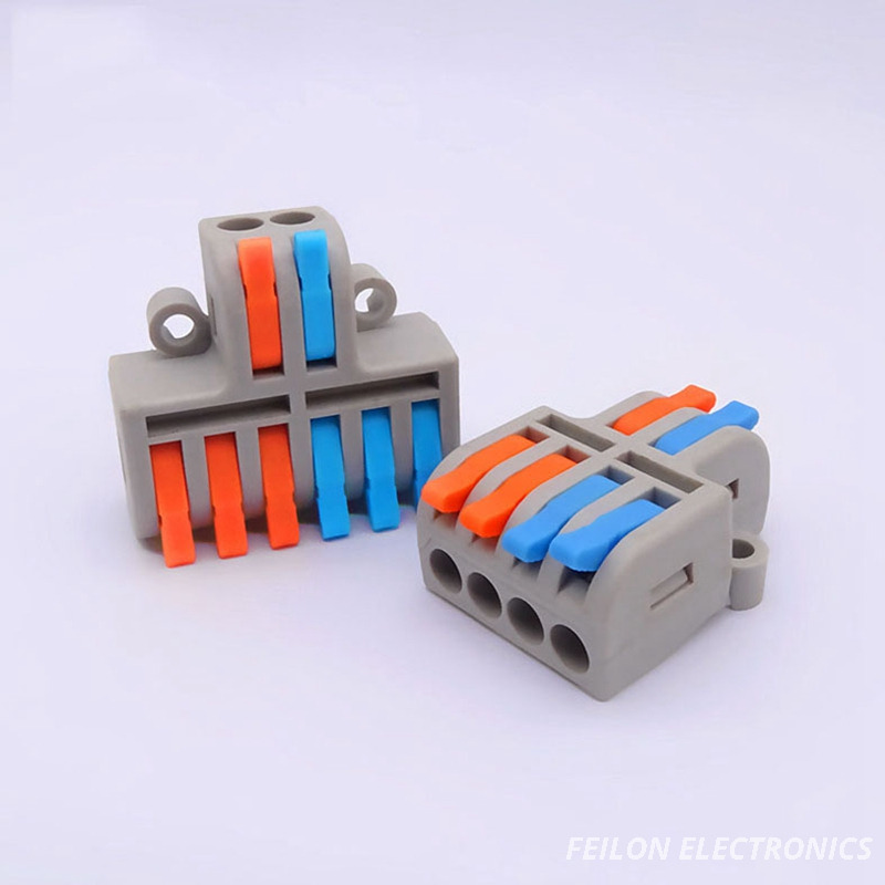 Quick Wiring Terminal DF-62, Neutral And Live Wire Splitter, 2 in 6 Out Suitable for Both Hard And Soft Wires Terminal Connector DF-42