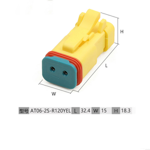  AT06-2S-R120YEL excavator parts come with 120 ohm resistor connector with 2-hole plug AT04-2P