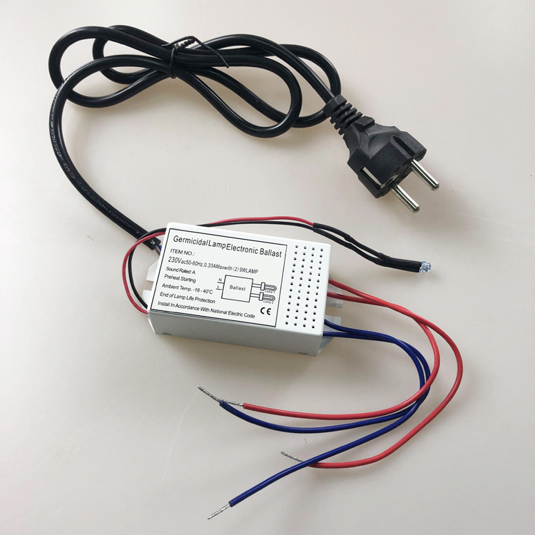 220v UV Ballast 2x9w Uv Electronic Ballast for Germicidal Lamp Customize Plug And Cable