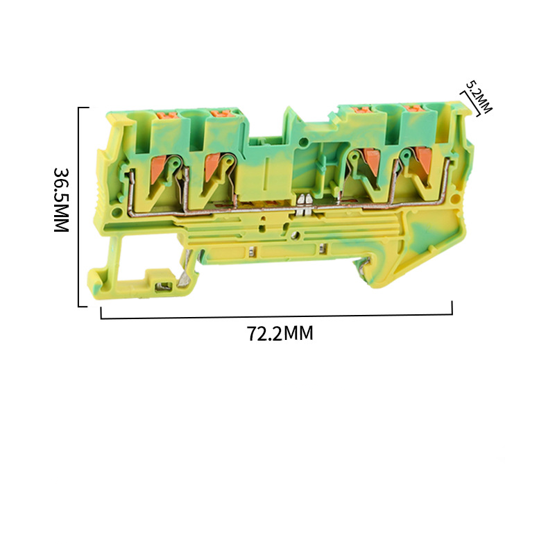 PT2.5-QUATTRO two in two out quick connect terminal spring insertion type tool free din rail terminal block