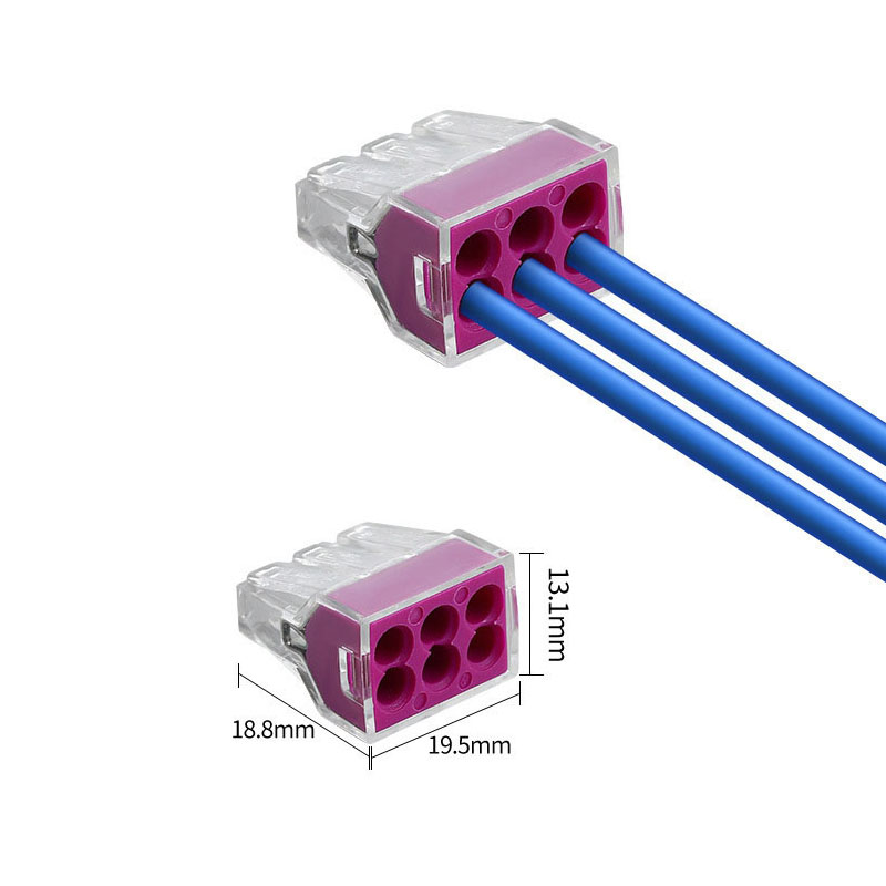 Solid Wire Joint Connector 2P 3P 4P 6P 8P 2.5mm2 4mm2 6mm2 1 in 1 Out 1 in 7 Out Junction Box Power Cable Wire Connector Quick Wire Terminal Block
