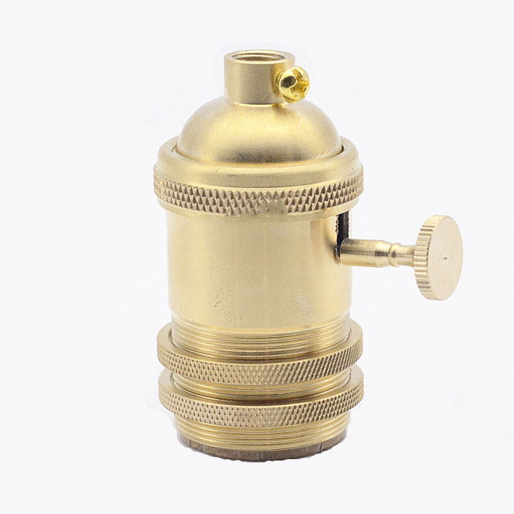 E27 Screw Mouth Pure Copper Chandelier Table Lamp Floor Lamp Retro Lamp Holder Brass Lighting Accessories