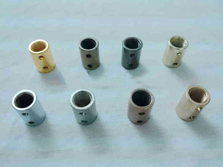 M10 Inner Thread Lighting Connector Iron Fittings Inner Thread Pipe Joint Straight Double Pass Lamp Fittings