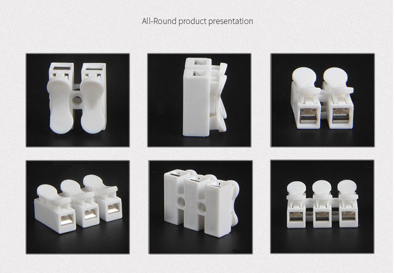 LED Ceiling Light Fixture Wiring Clip Quick Connect Terminal CH-2 CH-3 Press Type Wire Connector 2-position Wire Connector