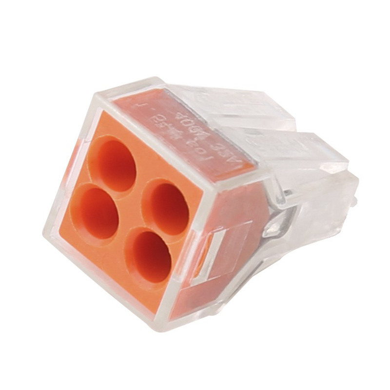 4poles solid wire push in fast connector building lighting junction box terminal block connector PCT-104