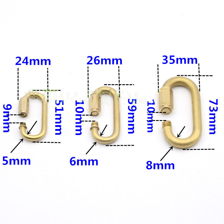 Pure Copper Connecting Buckle Crystal Lamp Closed Hanging Chain Hanging Plate Carabiner Lighting Lamp Accessories
