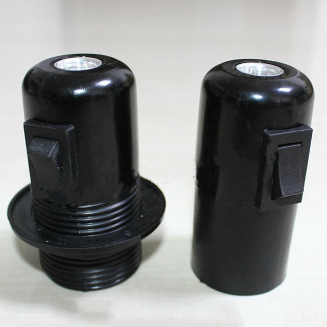 E27 Black Bakelite Lamp Holder with Button Switch DIY Lamp Holder Chandelier Lamp Holder