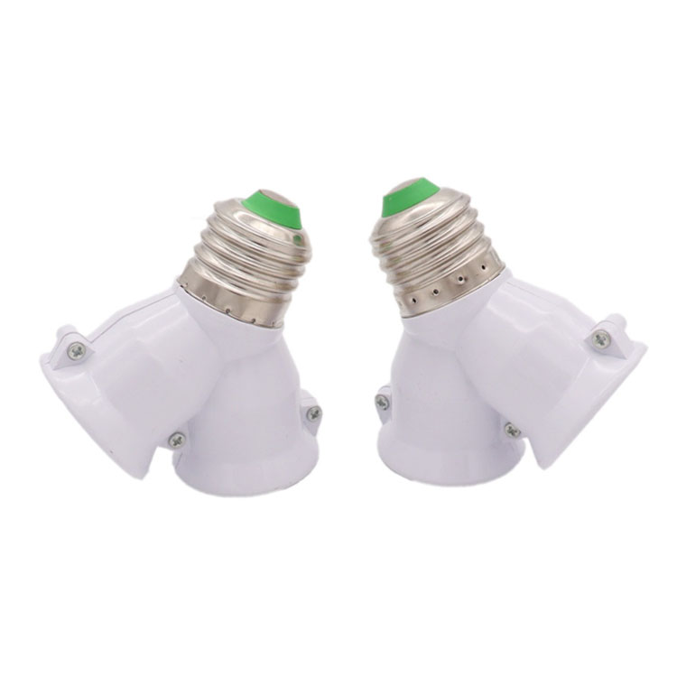 Wholesale E27 to 2E27 Lamp Holder One Point Two Lamp Holder Twin Lamp Socket E27 to Double Head