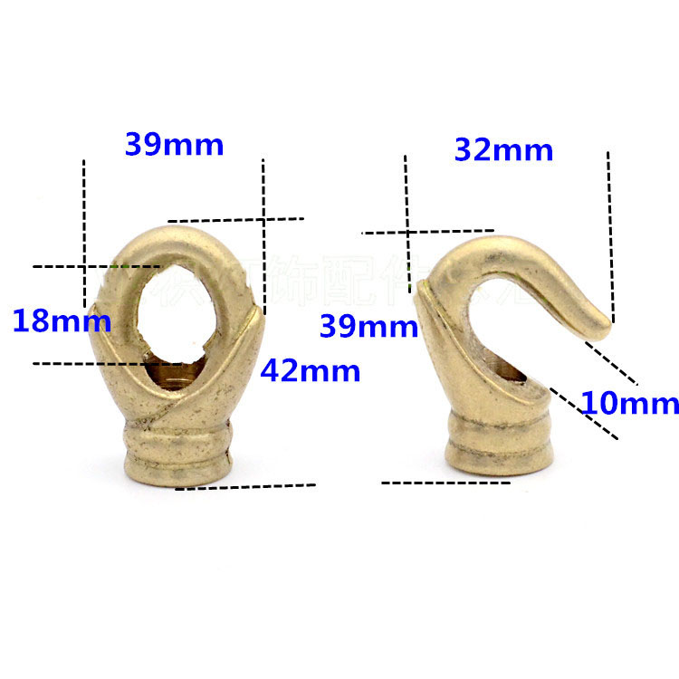 Pure Copper Rings Hooks Closed Opening Hooks Ceiling Trays Chandelier Crystal Lamps Rust-proof Rings, Lighting Accessories
