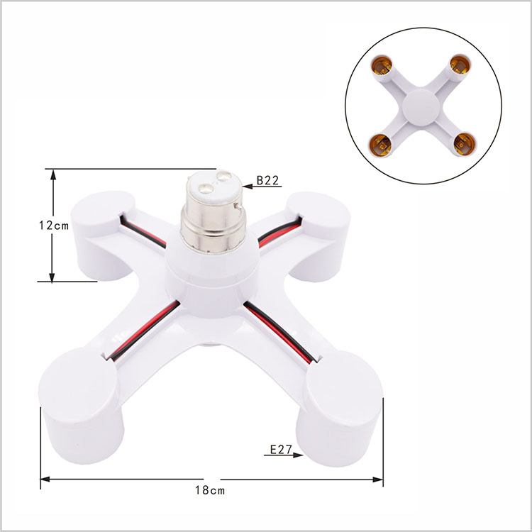 Wholesale B22 to Three-head Conversion Lamp Holder B22 to 2E27 3E27 4E27 5E27 7E27 Lamp Holder light base socket