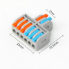 Mini Size 2 in 4 Out 3 in 6 Out Lever Nut Spring Wiring 32A High Current Junction Box Power Cable Spliter Fast Terminal Block Connector DF-42 DF-63