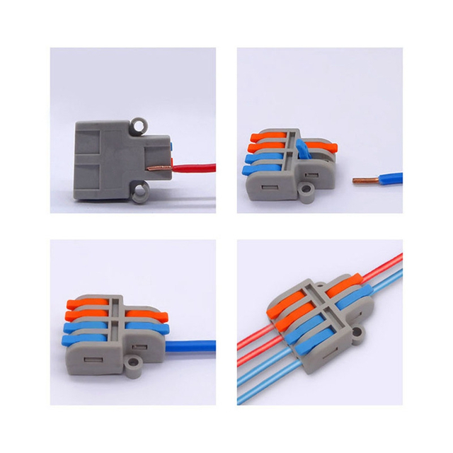 Quick Wiring Terminal DF-62, Neutral And Live Wire Splitter, 2 in 6 Out Suitable for Both Hard And Soft Wires Terminal Connector DF-42