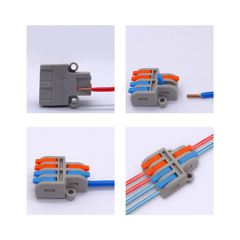 Quick Wiring Terminal DF-62, Neutral And Live Wire Splitter, 2 in 6 Out Suitable for Both Hard And Soft Wires Terminal Connector DF-42