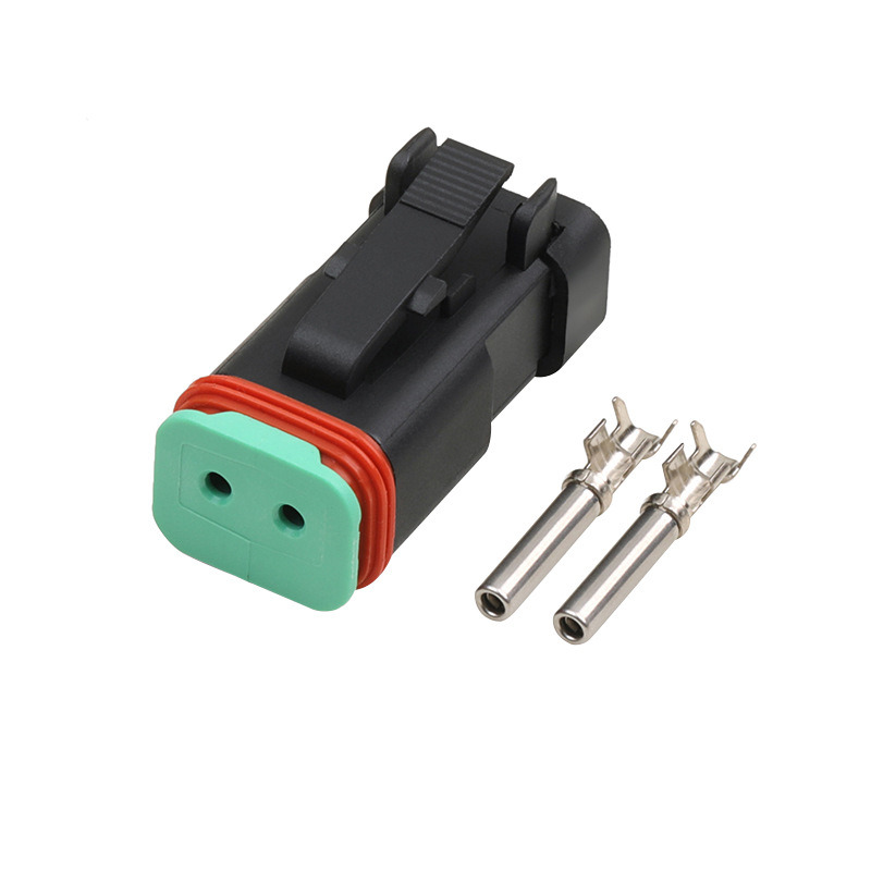 DT06-2S-EP06 2-hole Waterproof Connector Engineering Vehicle Wiring Harness Connector Flat Cover Plug