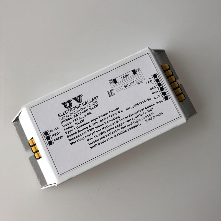 H24W Uv Germicidal Lamp 24w Electronic Ballast High Quality with Aluminum 12VDC Germicidal Uv Ballast
