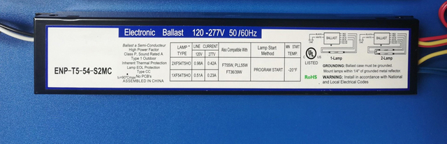 T5 54w Electronic Ballast Ul Electronic Fluorescent Ballast with Wire