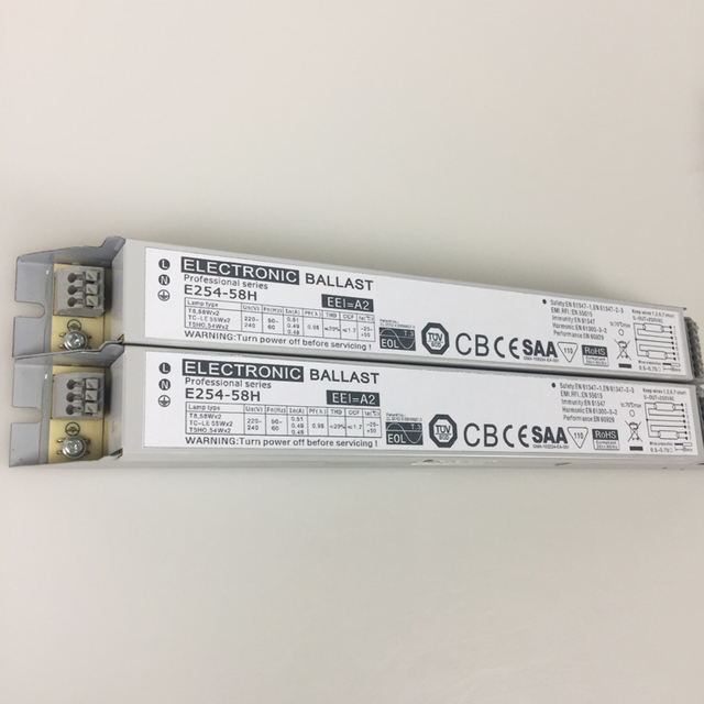 220-240V 2x54-58W Fluorescent Lamp Electronic Ballast