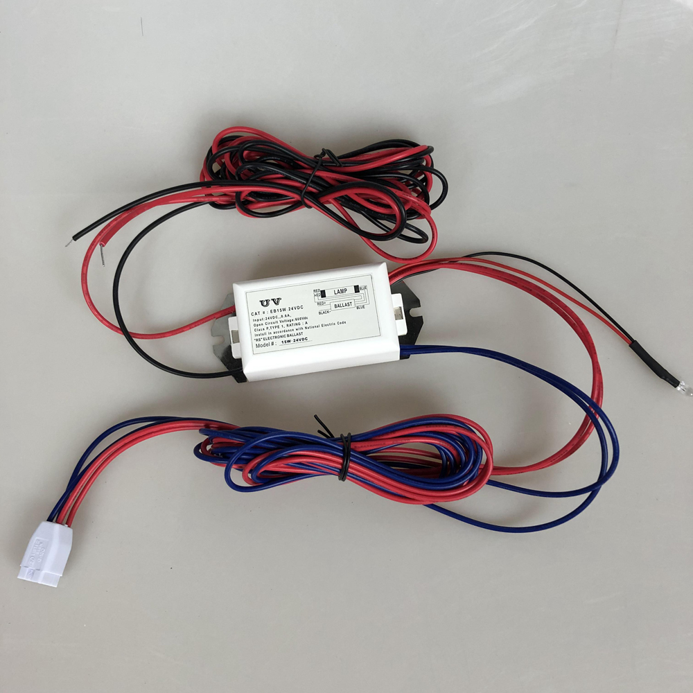 24v Dc Power Supply Uv Ballast for 15w Uv Lamp Accept Customized Wire Length