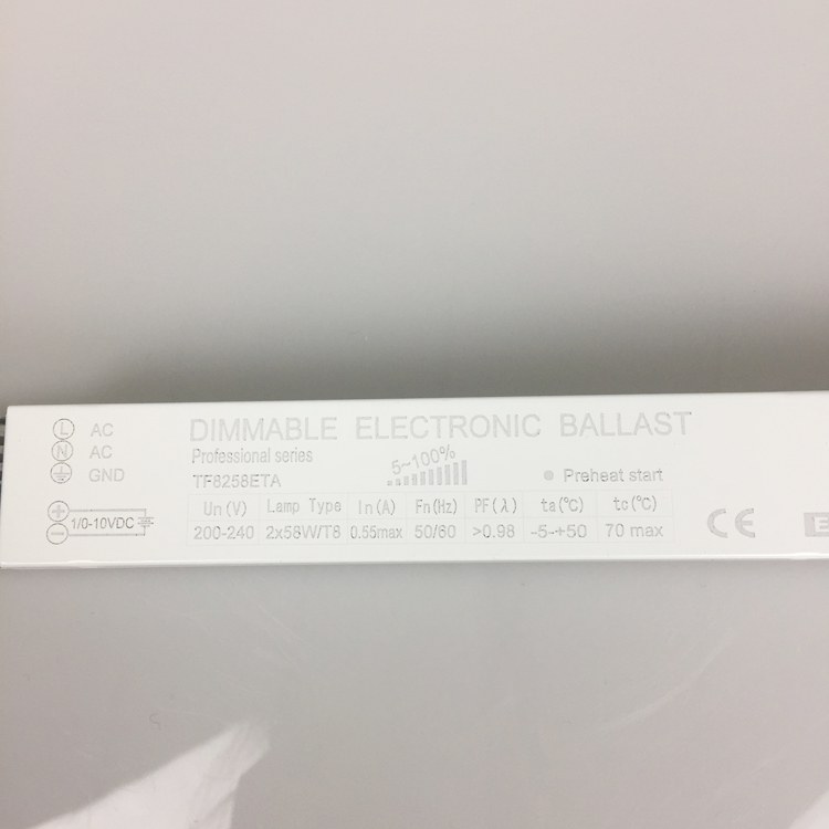 Dimmable Electronic Ballast for 2x58w Flourescent Ballast 0-10v/1-10V