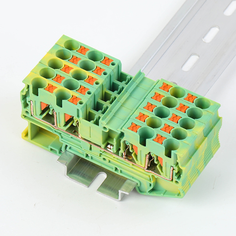 PT4-QUATTRO-PE Replace Phoenix Two in Two Out Grounding NS35 Din Rail Terminal Block