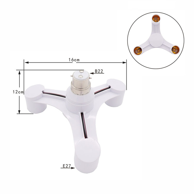 Wholesale B22 to Three-head Conversion Lamp Holder B22 to 2E27 3E27 4E27 5E27 7E27 Lamp Holder light base socket