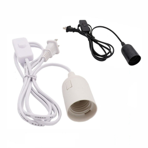 EU Plug E27 with Wire Lamp Holder Screw Holder with Switch with Wire Lamp Holder