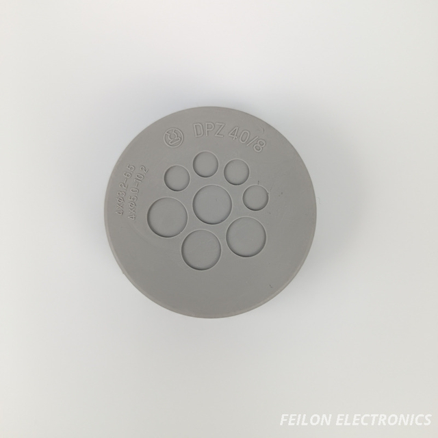 Icotek KEL-DPZ40/8 (CES-DPZ40/8, DPZ40/8) Round Multi-Membrane Cable Entry Base Plate, Grey-White Color , IP66/IP68, M40 Thread, Max 8 Cables