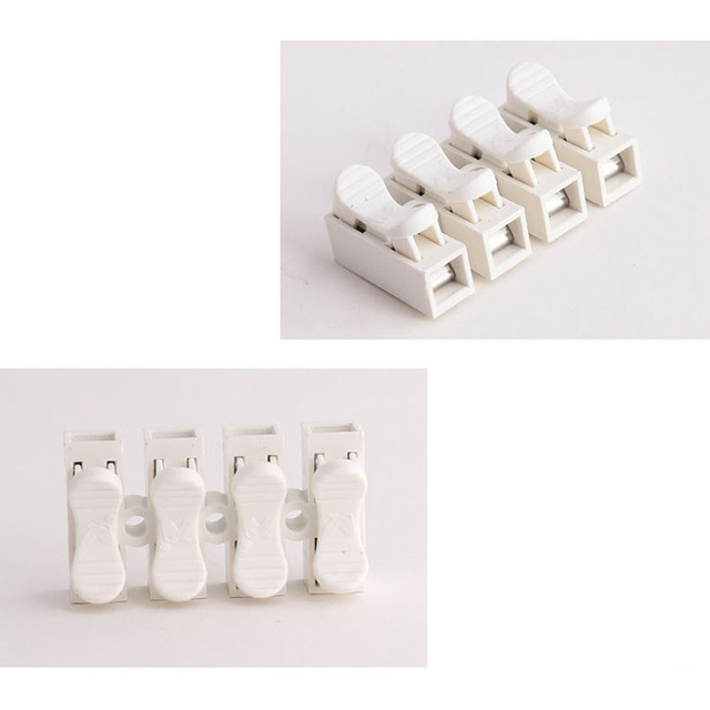 CH-4 Push-Type Terminal Block, 4-Position Lamp Wiring Clip, Quick-Connect Wire Connector, Ceiling Lighting DIY Wire Splicer
