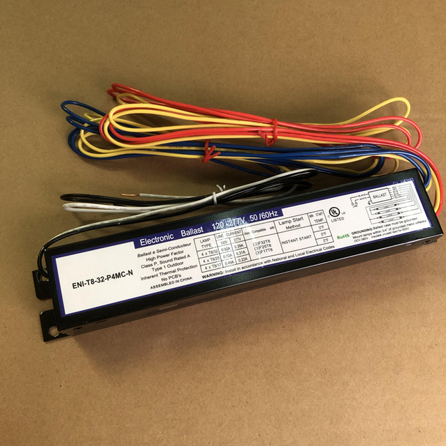 4 lamp t8 ballast 4x32w fluorescent ballast 120-277v 50-60hz