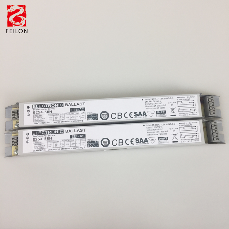 220-240V 2x54-58W Fluorescent Lamp Electronic Ballast