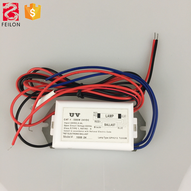 24v Ballast Uv Lamp Customize Cable Length Uv Electronic Ballast 6 Watts Small Size