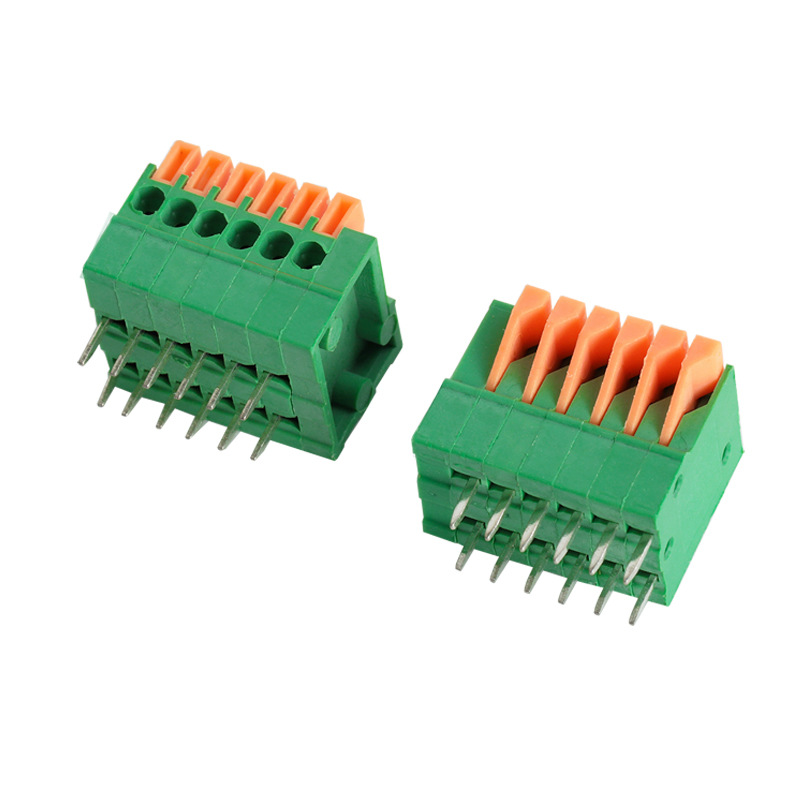 141V-2.54 141R-2.54 Screwless PCB Wiring Terminal Spring Press Button Type Straight Leg Bend Foot Splicing Terminal Connector