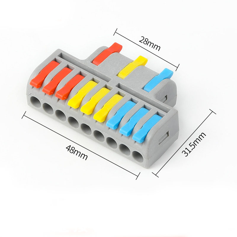 3-in-6-out 3-in-9-out DF-63 DF-93 Quick Connect Terminal with Screw Fixed Wire Connector