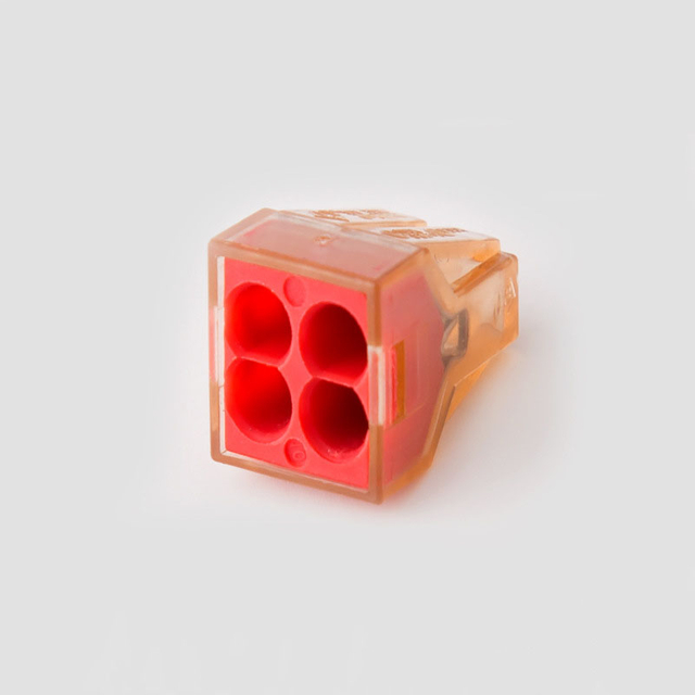 One in Three Out 4 Wire End Joint Connector PCT-604 32A 4mm2 Solid Wire Junction Box Push in Fast Wire Connector 