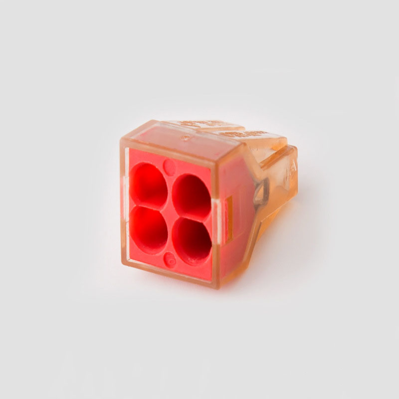 One in Three Out 4 Wire End Joint Connector PCT-604 32A 4mm2 Solid Wire Junction Box Push in Fast Wire Connector 