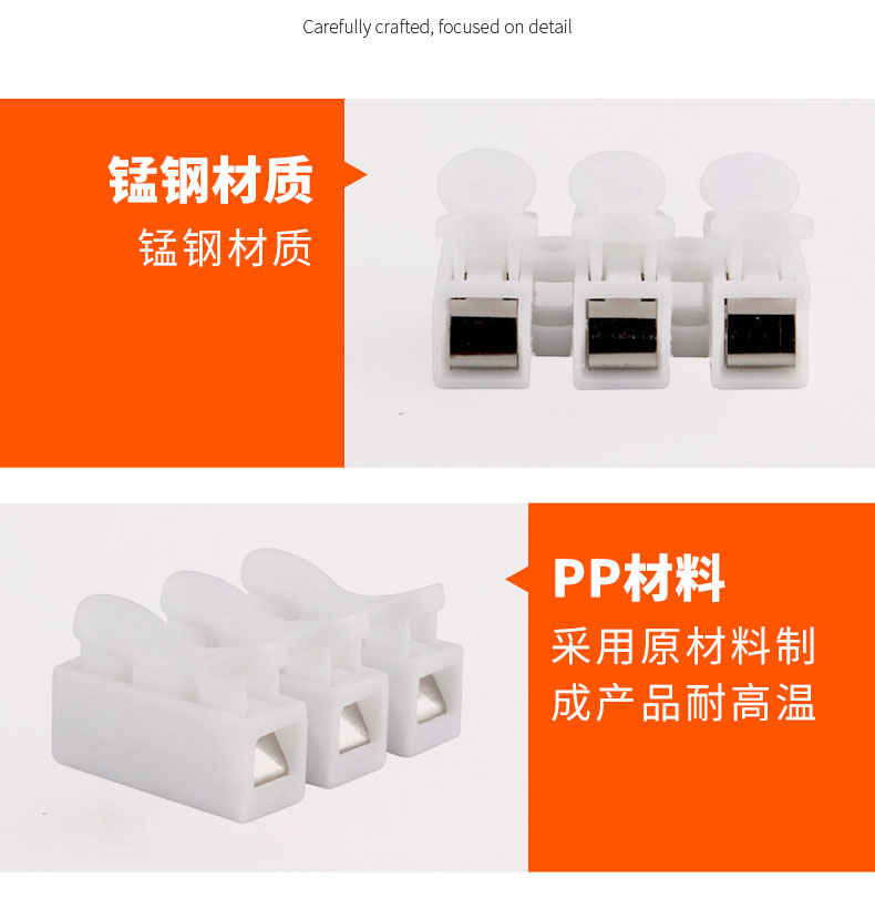 LED Ceiling Light Fixture Wiring Clip Quick Connect Terminal CH-2 CH-3 Press Type Wire Connector 2-position Wire Connector