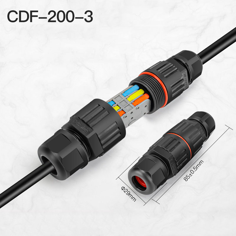 IP68 Spring Wiring Waterproof Connector CDF-200/3 Three Core Wire Outdoor Lighting Terminal Connector