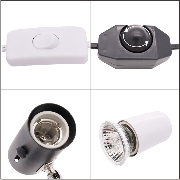 Reptile Lamp Holder Pet Lamp Clip Cover Heating Light Holder Heating Zone Switch Clip Lamp E27 Lamp Socket Holder
