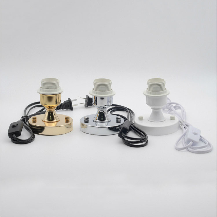 E27 Screw Base Lamp Holder LED Wire Switch Desk Lamp Lighting Accessories