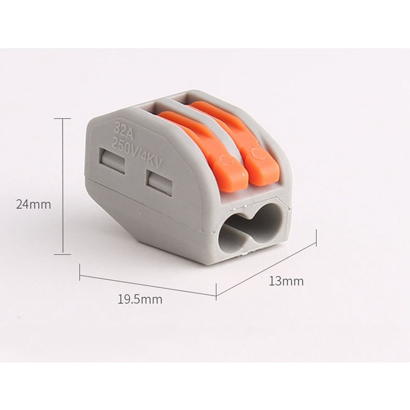 Replace Wago 222-412 Lever Nut Reusable Spring Wiring 2 Way Terminal Connector Widely Using for Junction Box Ceiling Lighting Table Lamp Wire Connect