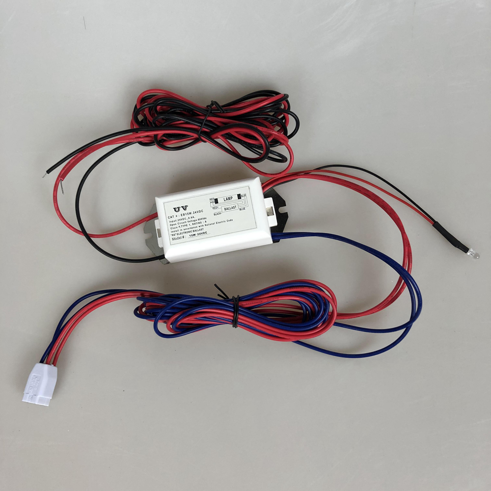 24v Dc Power Supply Uv Ballast for 15w Uv Lamp Accept Customized Wire Length