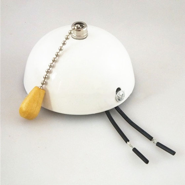Pull Rope Switch Box Semi-circular Ceiling Seat with Pull Wire Fan Lamp Lighting Accessories