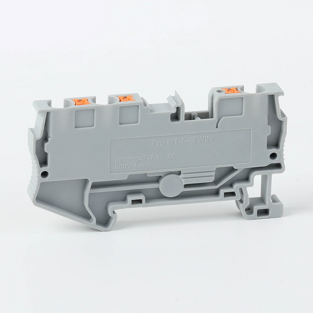 PT4-TWIN 1 in 2 out push button replace phoenix NS35 din rail terminal block CE certification