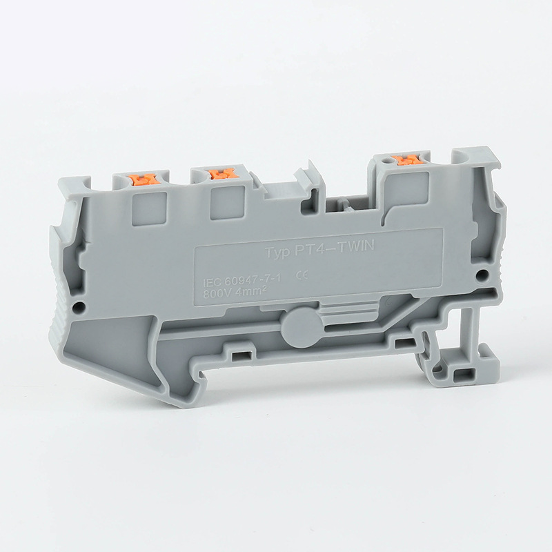 PT4-TWIN 1 in 2 out push button replace phoenix NS35 din rail terminal block CE certification