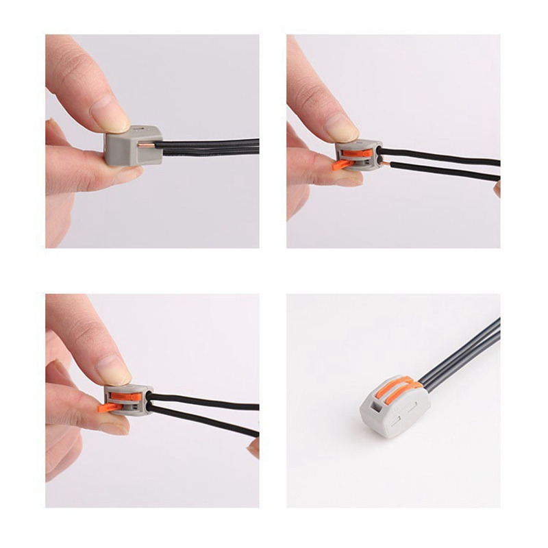 Replace Wago 222-412 Lever Nut Reusable Spring Wiring 2 Way Terminal Connector Widely Using for Junction Box Ceiling Lighting Table Lamp Wire Connect