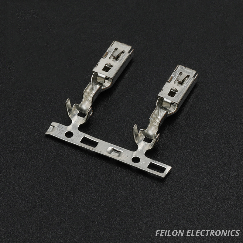 DJ625B-2.8*0.8A Automotive Terminal, Suitable for Crimping Wire Terminals and Connectors, Tinned Female Terminal
